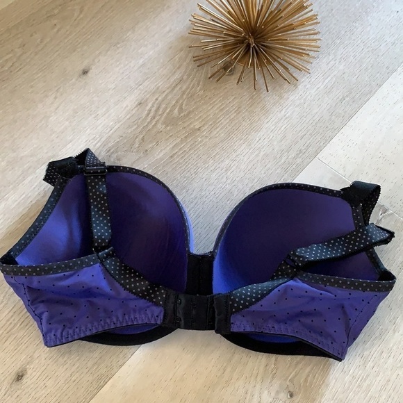 Freya Deco Dot Moulded Underwire Bra polka dot purple black size 32 I‎ - Picture 4 of 11